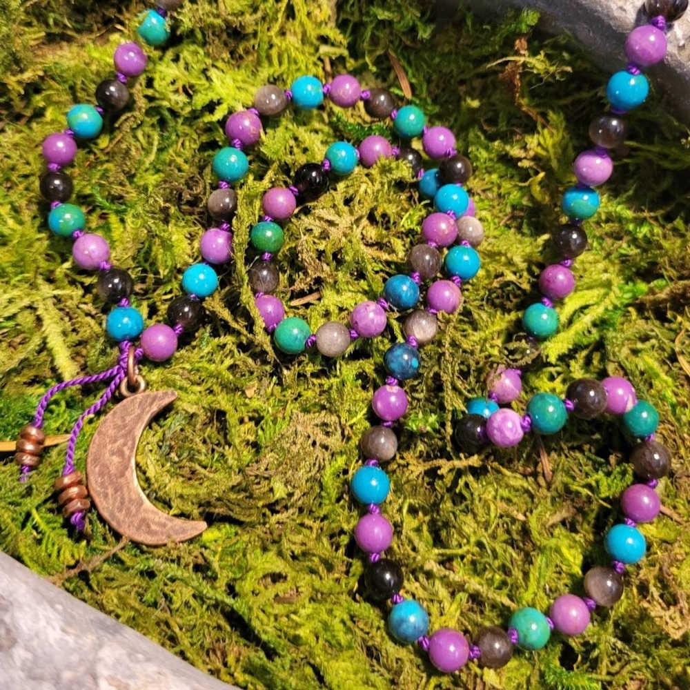 Crescent Moon Handmade Mala Necklace